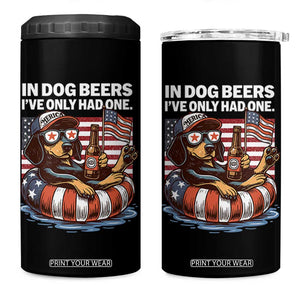 Funny In Dog Beers I've Only Had One 4 in 1 Can Cooler Tumbler 4th Of July Drinking Dachshund Beer American Flag TS11 One Size: 16 oz Black Print Your Wear