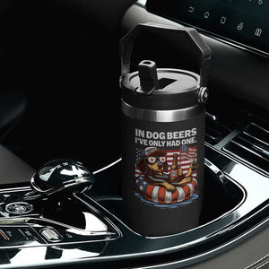 Funny In Dog Beers I've Only Had One Flip Straw Tumbler 4th Of July Drinking Dachshund Beer American Flag TS11 Print Your Wear