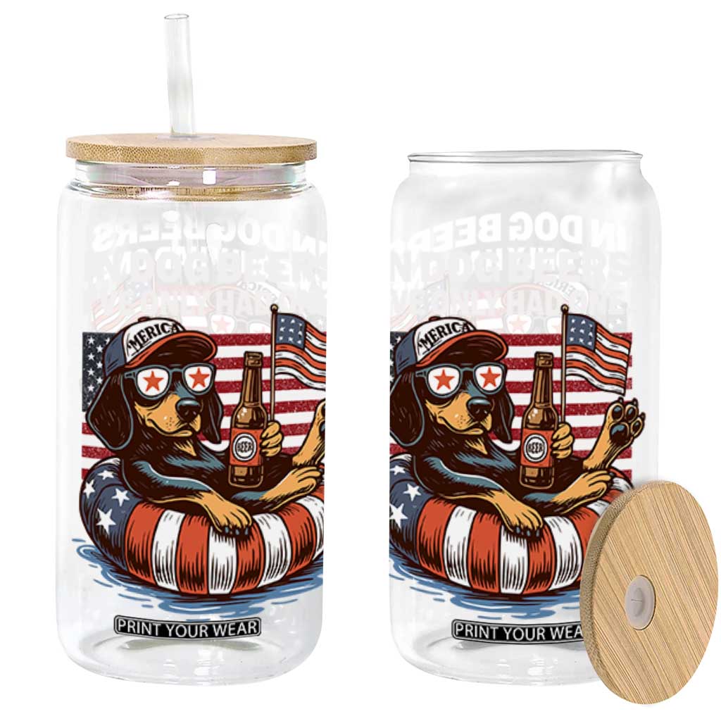 Funny In Dog Beers I've Only Had One Glass Can 4th Of July Drinking Dachshund Beer American Flag TS11 Black Print Your Wear