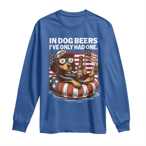 Funny In Dog Beers I've Only Had One Long Sleeve Shirt 4th Of July Drinking Dachshund Beer American Flag TS11 Royal Blue Print Your Wear