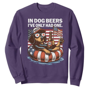 Funny In Dog Beers I've Only Had One Sweatshirt 4th Of July Drinking Dachshund Beer American Flag TS11 Purple Print Your Wear
