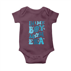 Funny In My Boy Mom Era Baby Onesie Mother's Day TS11 Maroon Print Your Wear