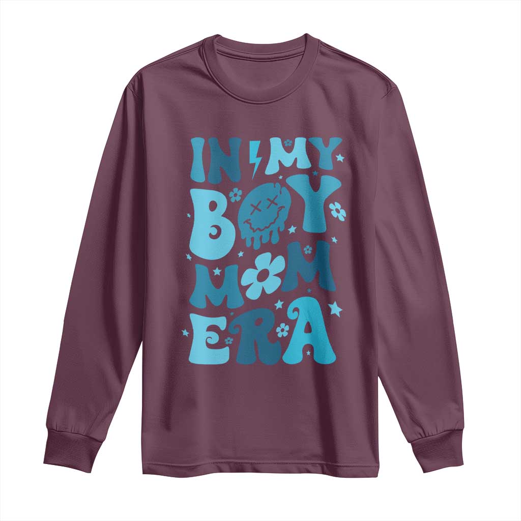 Funny In My Boy Mom Era Long Sleeve Shirt Mother's Day TS11 Maroon Print Your Wear