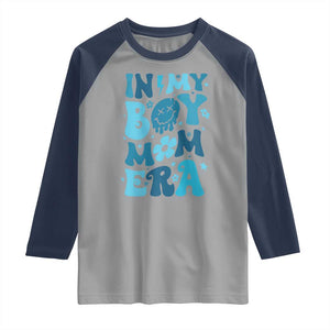 Funny In My Boy Mom Era Raglan Shirt Mother's Day TS11 Sport Gray Navy Print Your Wear