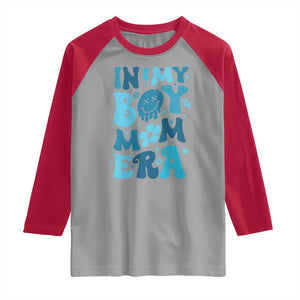 Funny In My Boy Mom Era Raglan Shirt Mother's Day TS11 Sport Gray Red Print Your Wear