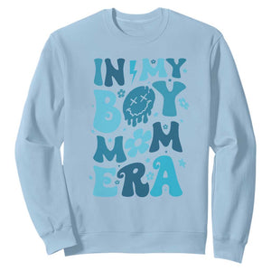 Funny In My Boy Mom Era Sweatshirt Mother's Day TS11 Light Blue Print Your Wear