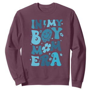 Funny In My Boy Mom Era Sweatshirt Mother's Day TS11 Maroon Print Your Wear