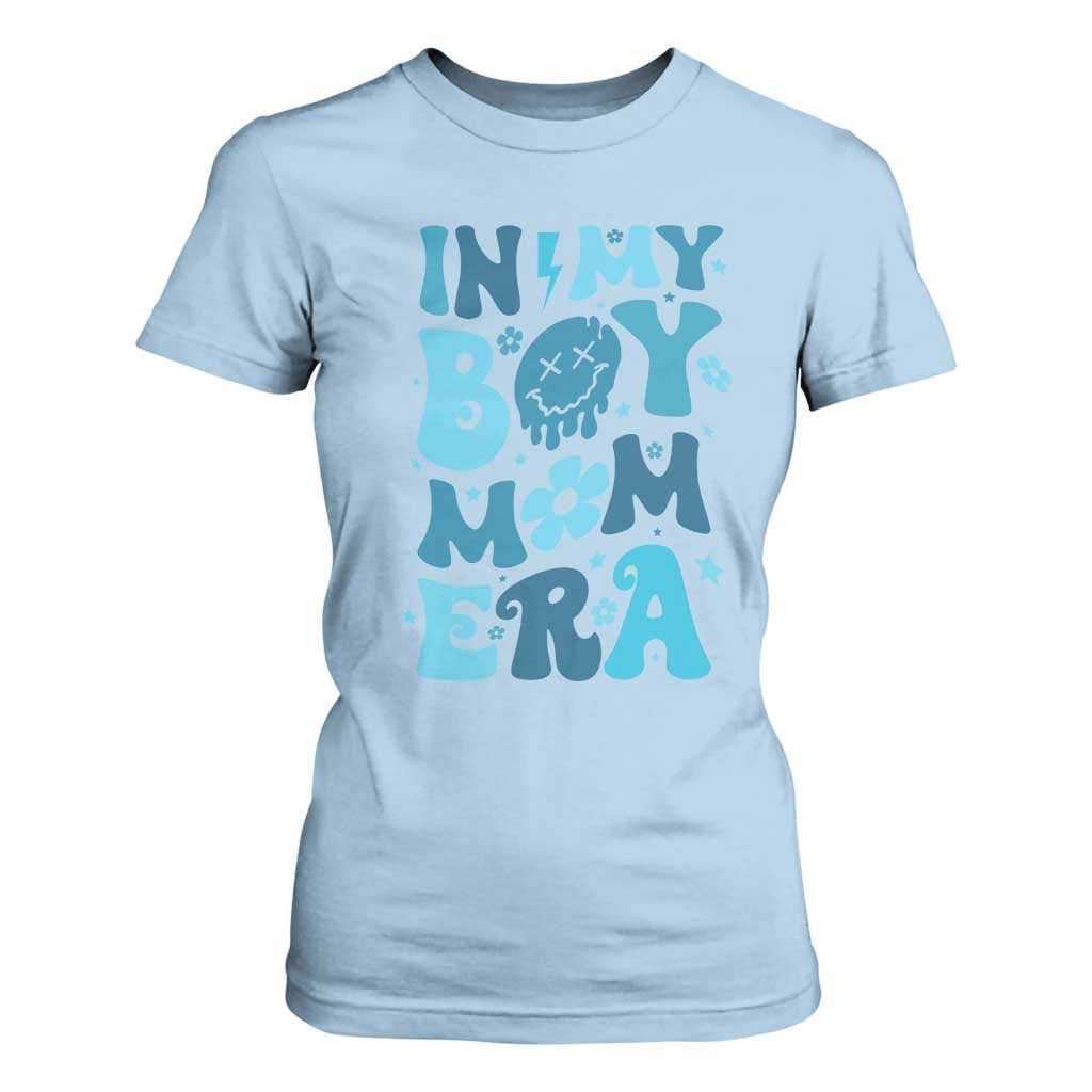 Funny In My Boy Mom Era T Shirt For Women Mother's Day TS11 Light Blue Print Your Wear