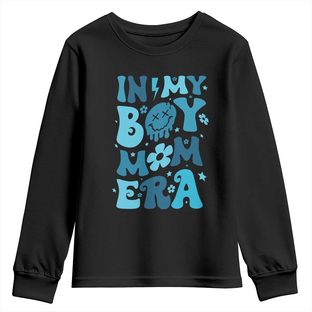 Funny In My Boy Mom Era Youth Sweatshirt Mother's Day TS11 Black Print Your Wear