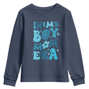 Funny In My Boy Mom Era Youth Sweatshirt Mother's Day TS11 Navy Print Your Wear