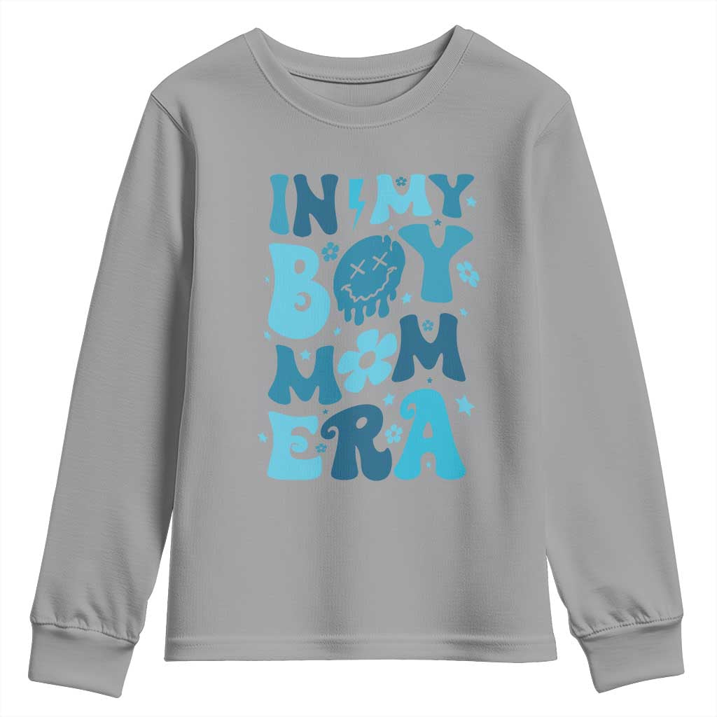 Funny In My Boy Mom Era Youth Sweatshirt Mother's Day TS11 Sport Gray Print Your Wear