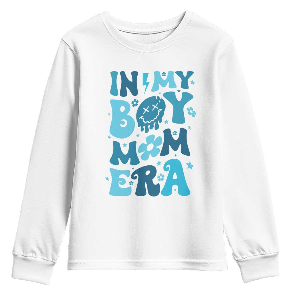 Funny In My Boy Mom Era Youth Sweatshirt Mother's Day TS11 White Print Your Wear