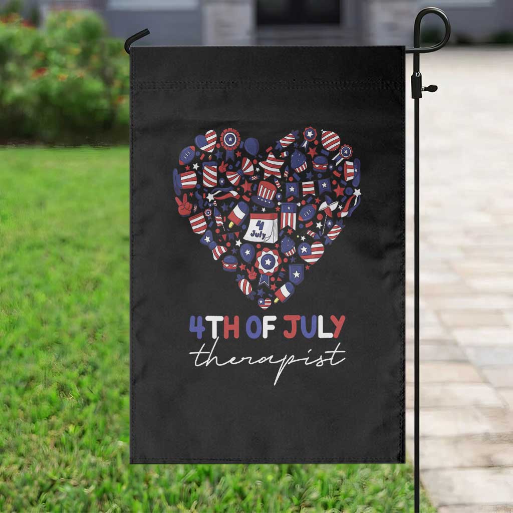 Funny Independence Day Garden Flag 4th Of July Therapist Big Heart TS11 Print Your Wear