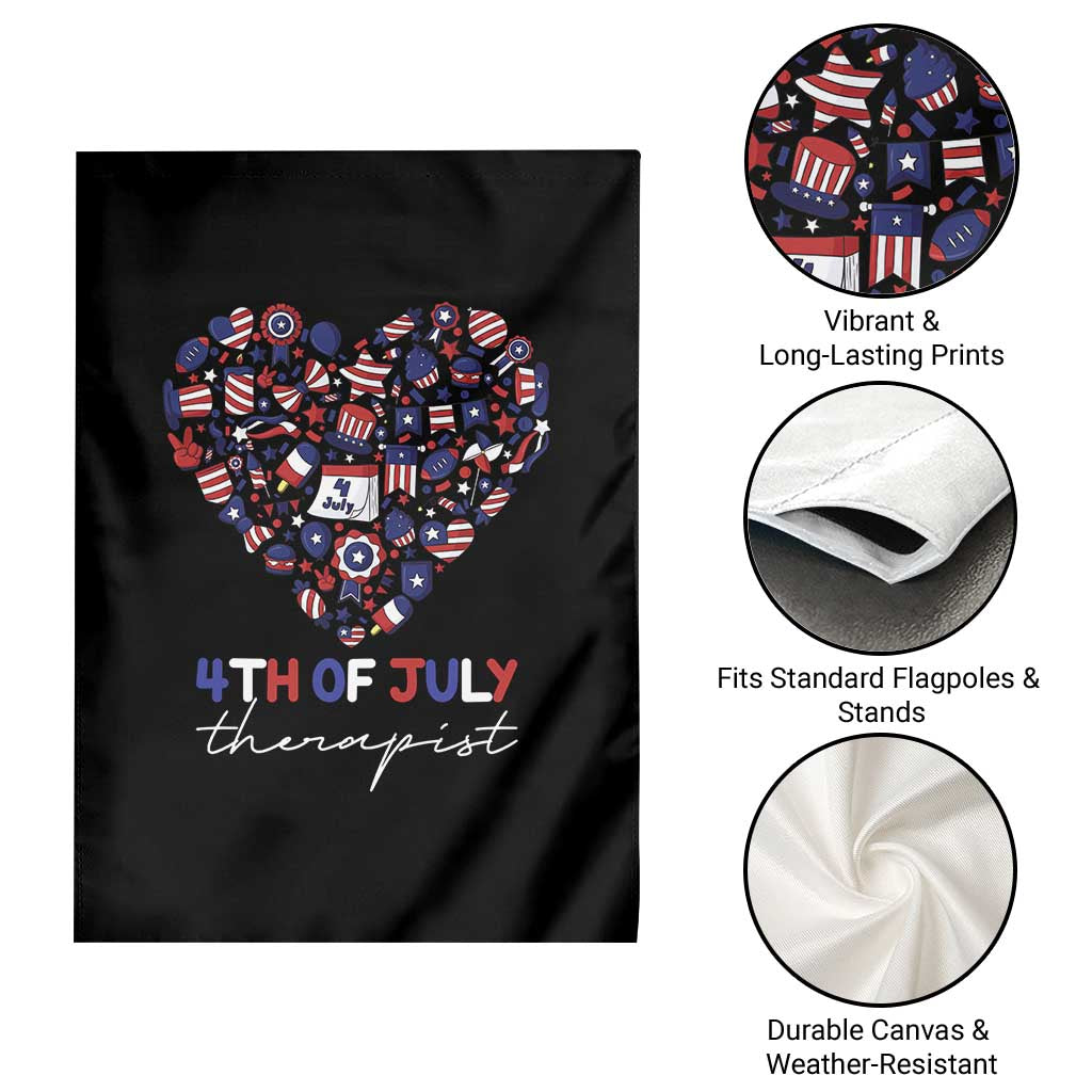 Funny Independence Day Garden Flag 4th Of July Therapist Big Heart TS11 Print Your Wear