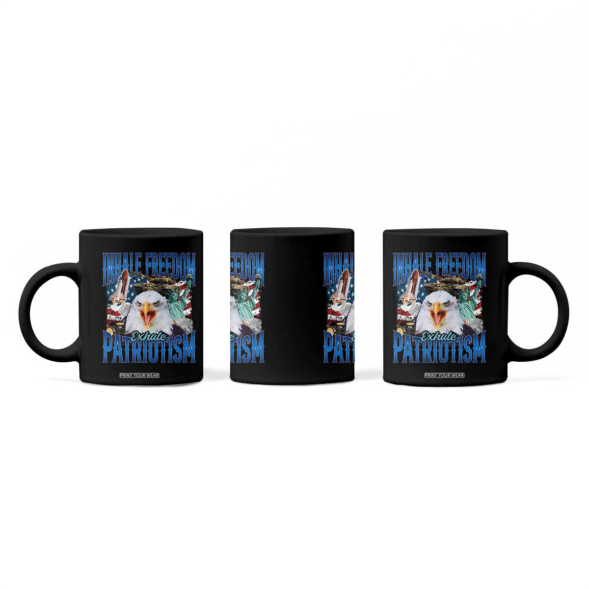 Funny Inhale Freedom Exhale Patriotism Coffee Mug American Pride Eagle 4th Of July TS11 Print Your Wear