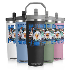 Funny Inhale Freedom Exhale Patriotism Flip Straw Tumbler American Pride Eagle 4th Of July TS11 Print Your Wear