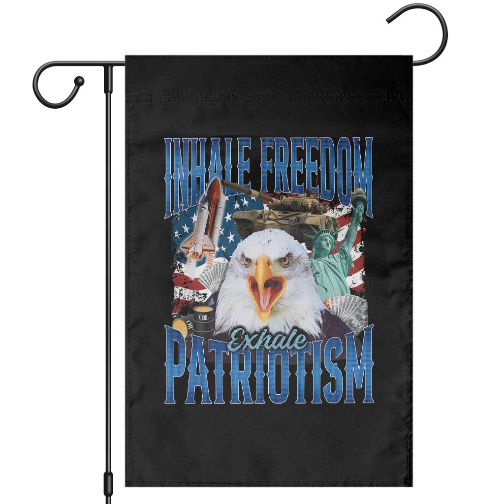 Funny Inhale Freedom Exhale Patriotism Garden Flag American Pride Eagle 4th Of July TS11 Black Print Your Wear