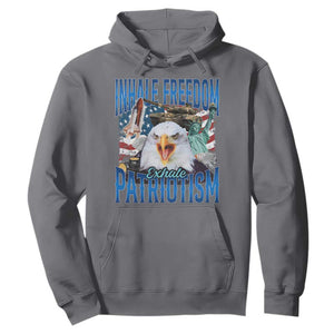 Funny Inhale Freedom Exhale Patriotism Hoodie American Pride Eagle 4th Of July TS11 Charcoal Print Your Wear