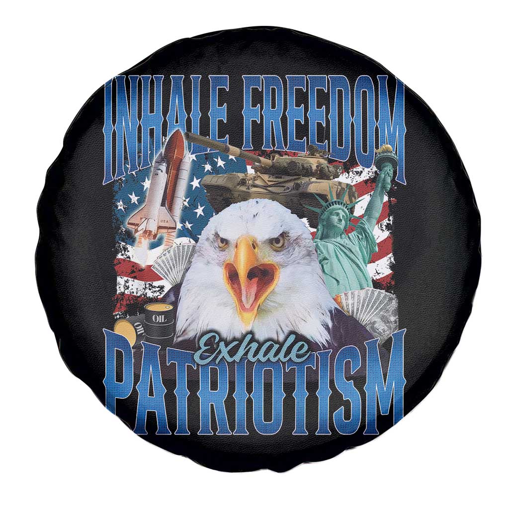 Funny Inhale Freedom Exhale Patriotism Spare Tire Cover American Pride Eagle 4th Of July TS11 Print Your Wear