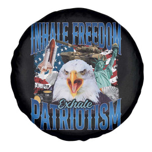 Funny Inhale Freedom Exhale Patriotism Spare Tire Cover American Pride Eagle 4th Of July TS11 Print Your Wear