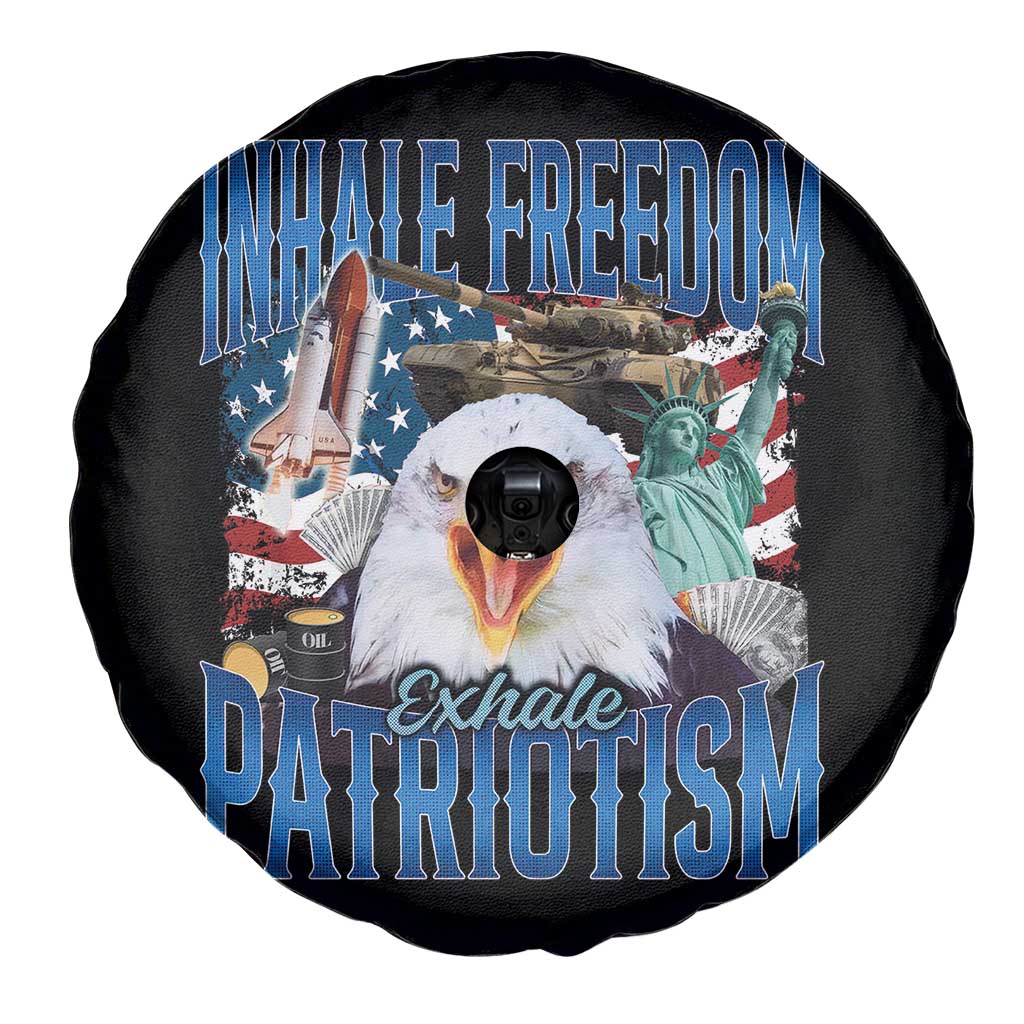 Funny Inhale Freedom Exhale Patriotism Spare Tire Cover American Pride Eagle 4th Of July TS11 Print Your Wear