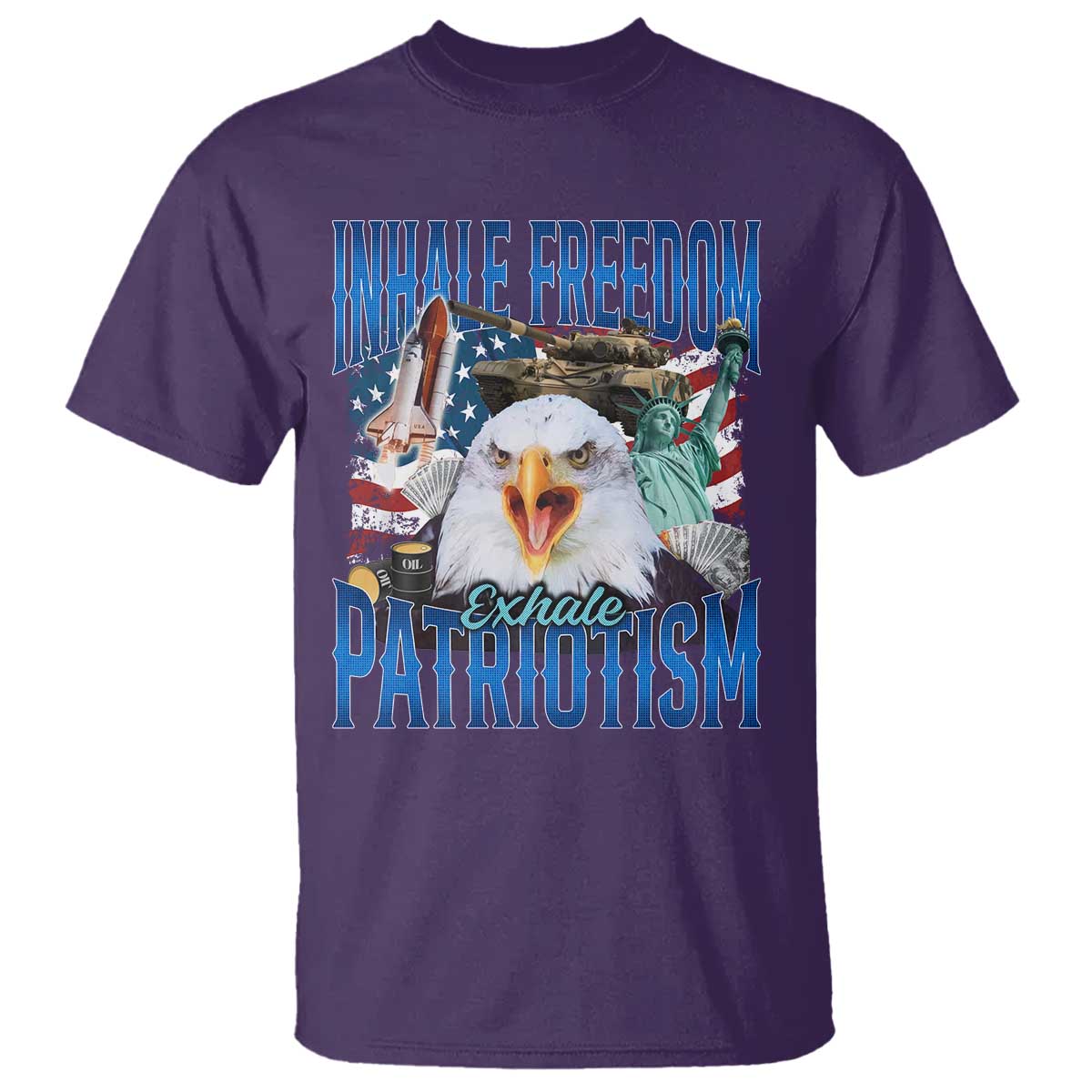 Funny Inhale Freedom Exhale Patriotism T Shirt American Pride Eagle 4th Of July TS11 Purple Print Your Wear