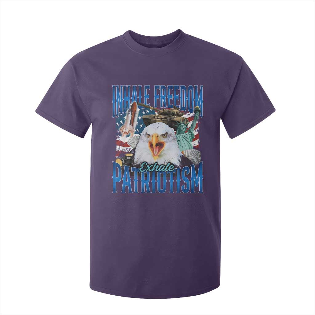 Funny Inhale Freedom Exhale Patriotism T Shirt For Kid American Pride Eagle 4th Of July TS11 Purple Print Your Wear