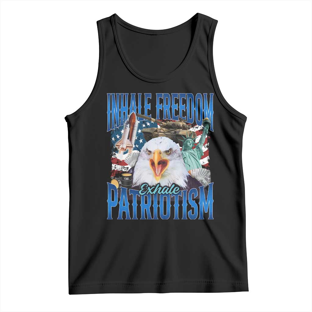 Funny Inhale Freedom Exhale Patriotism Tank Top American Pride Eagle 4th Of July TS11 Black Print Your Wear