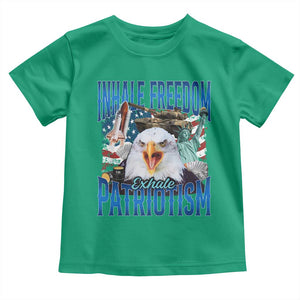 Funny Inhale Freedom Exhale Patriotism Toddler T Shirt American Pride Eagle 4th Of July TS11 Irish Green Print Your Wear
