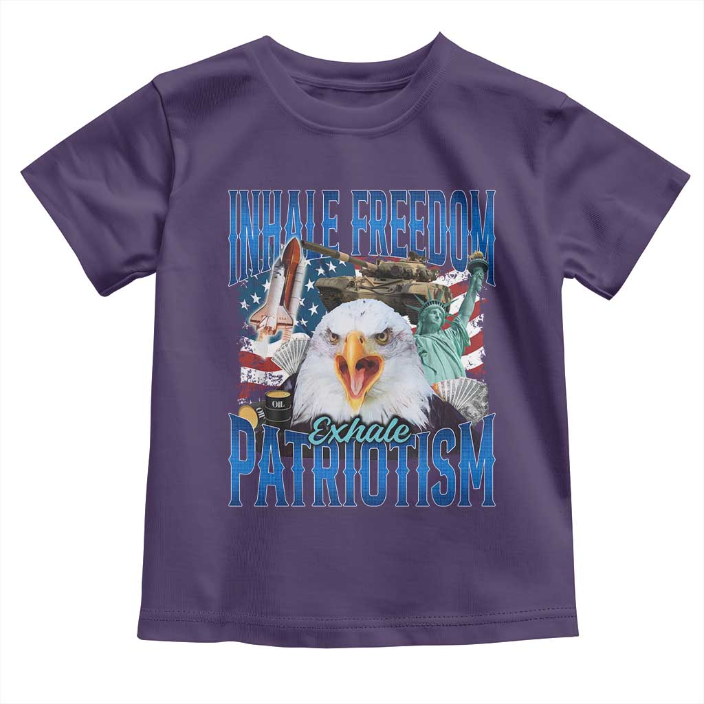 Funny Inhale Freedom Exhale Patriotism Toddler T Shirt American Pride Eagle 4th Of July TS11 Purple Print Your Wear