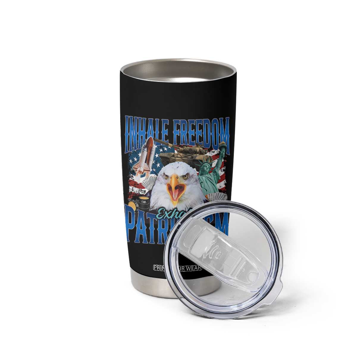 Funny Inhale Freedom Exhale Patriotism Tumbler Cup American Pride Eagle 4th Of July TS11 Print Your Wear