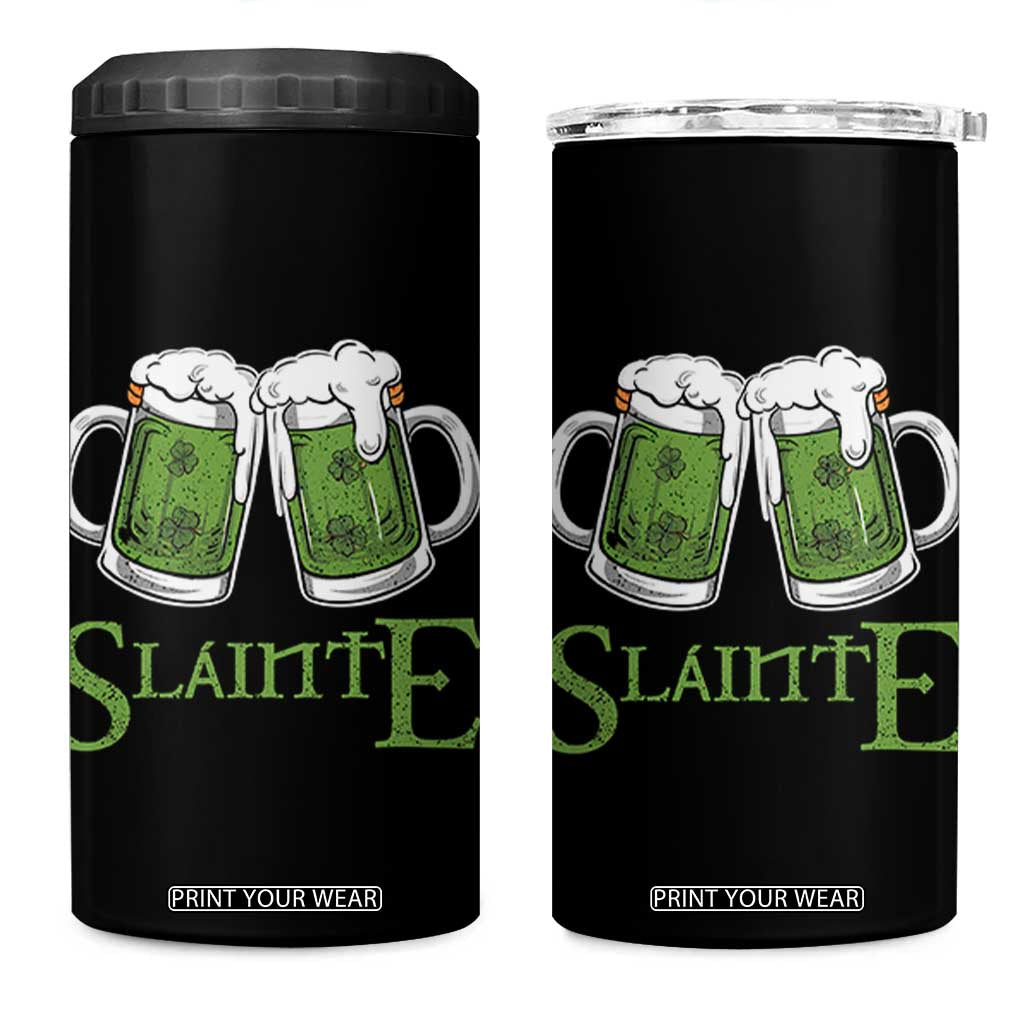 Funny Irish Beer Drinking 4 in 1 Can Cooler Tumbler Slainte St Patrick's Day Shamrock Beer Mugs TS11 One Size: 16 oz Black Print Your Wear