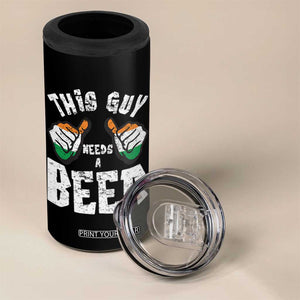 Funny Irish Beer Drinking 4 in 1 Can Cooler Tumbler This Guy Needs A Beer Ireland Flag TS11 Print Your Wear