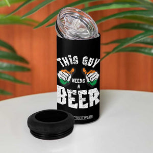 Funny Irish Beer Drinking 4 in 1 Can Cooler Tumbler This Guy Needs A Beer Ireland Flag TS11 Print Your Wear