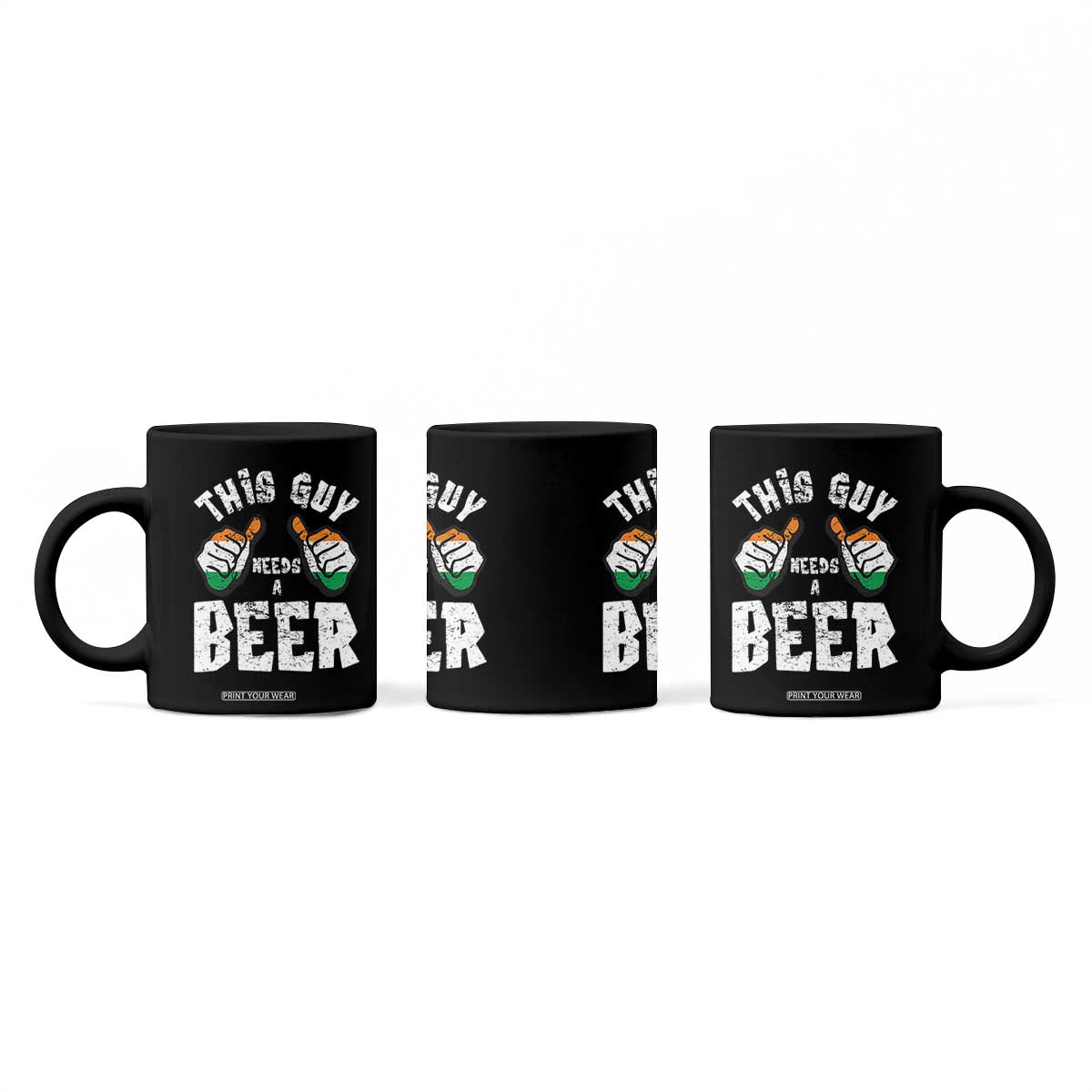 Funny Irish Beer Drinking Coffee Mug This Guy Needs A Beer Ireland Flag TS11 Print Your Wear