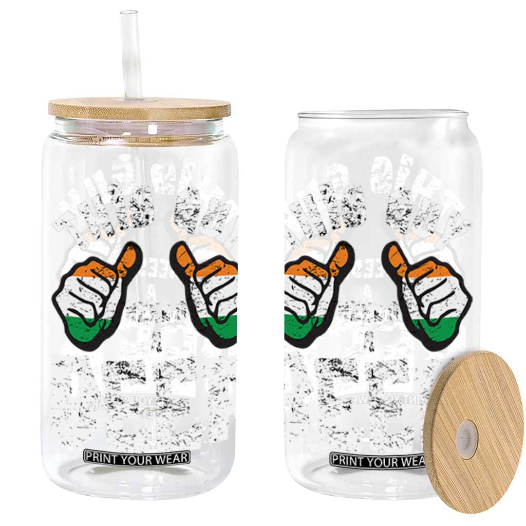 Funny Irish Beer Drinking Glass Can This Guy Needs A Beer Ireland Flag TS11 Black Print Your Wear