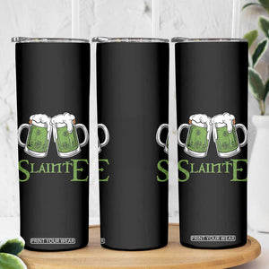Funny Irish Beer Drinking Skinny Tumbler Slainte St Patrick's Day Shamrock Beer Mugs TS11 Print Your Wear