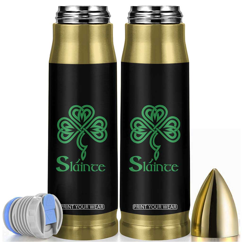Funny Irish Beer Drinking St Patrick's Day Slainte Bullet Tumbler Celtic Shamrock TS11 Black Print Your Wear