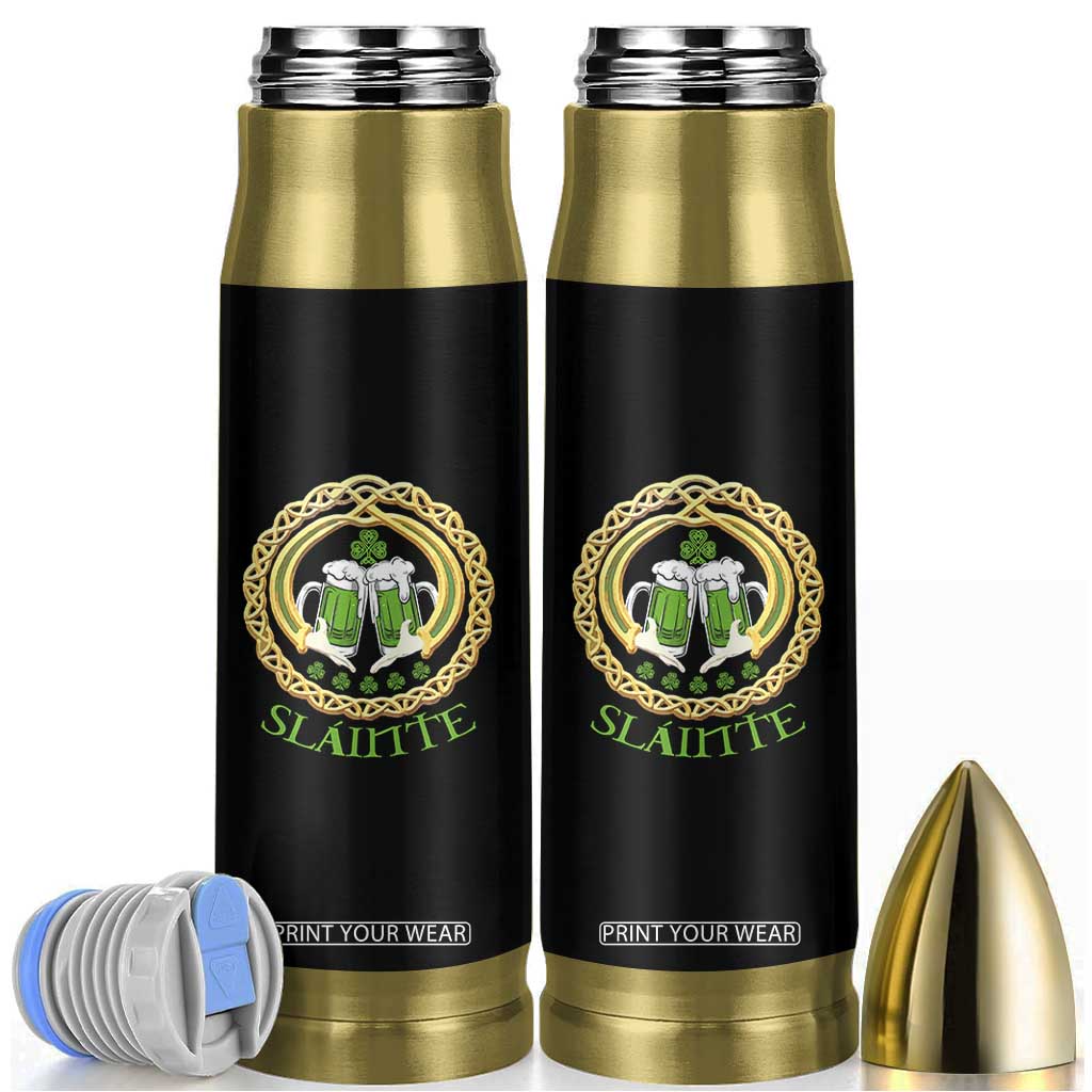 Funny Irish Beer Drinking St Patrick's Day Slainte Bullet Tumbler Claddagh Ring Celtic Shamrock TS11 Black Print Your Wear