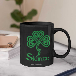Funny Irish Beer Drinking St Patrick's Day Slainte Coffee Mug Celtic Shamrock TS11 Print Your Wear