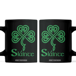 Funny Irish Beer Drinking St Patrick's Day Slainte Coffee Mug Celtic Shamrock TS11 Black Print Your Wear
