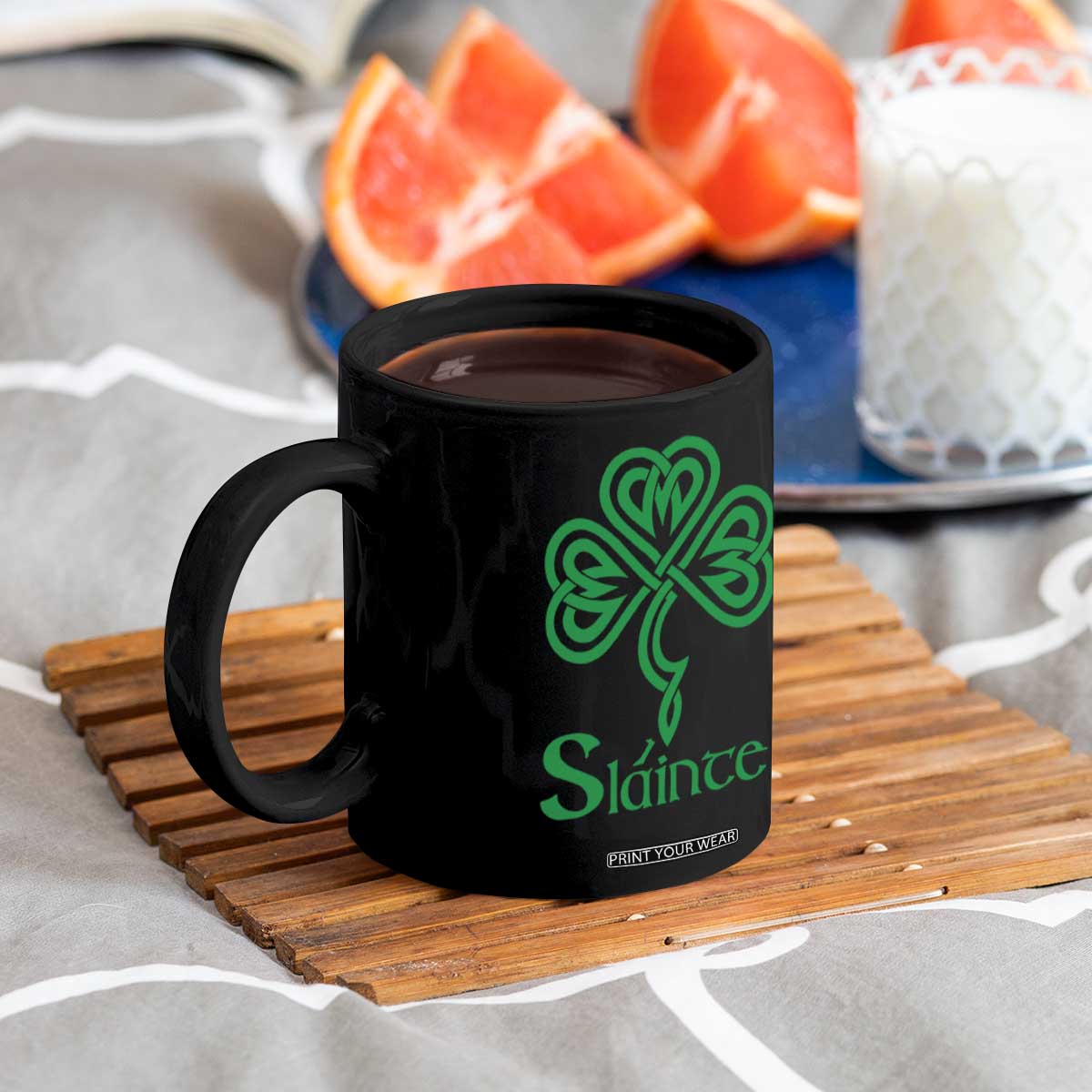Funny Irish Beer Drinking St Patrick's Day Slainte Coffee Mug Celtic Shamrock TS11 Print Your Wear
