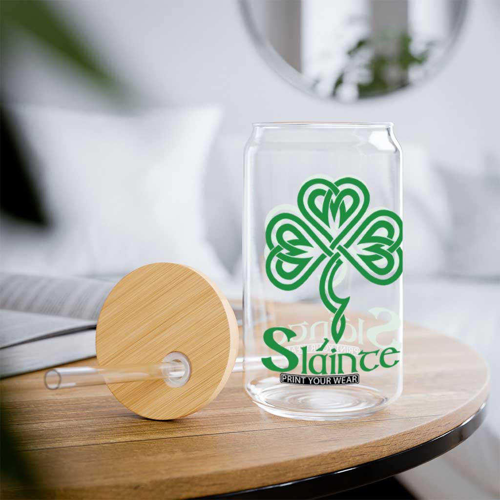 Funny Irish Beer Drinking St Patrick's Day Slainte Glass Can Celtic Shamrock TS11 Print Your Wear