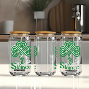 Funny Irish Beer Drinking St Patrick's Day Slainte Glass Can Celtic Shamrock TS11 Print Your Wear
