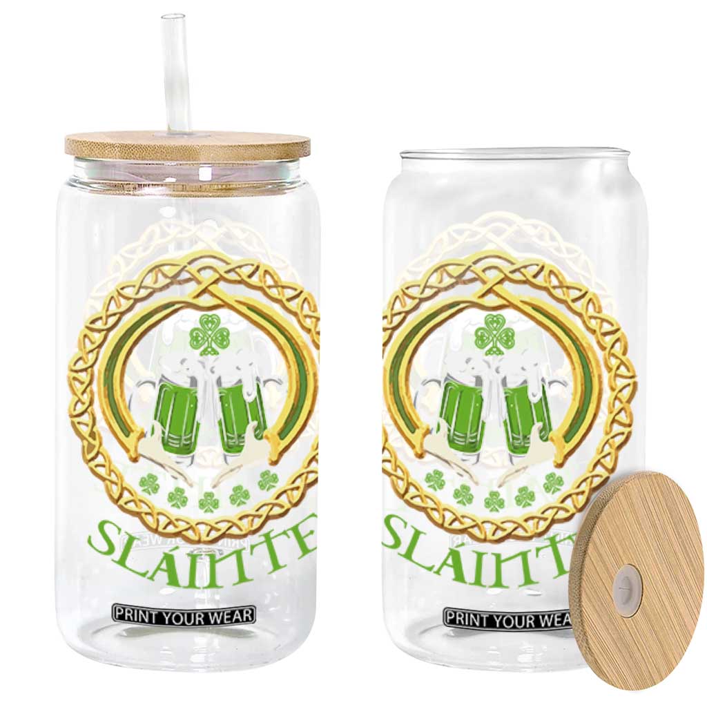 Funny Irish Beer Drinking St Patrick's Day Slainte Glass Can Claddagh Ring Celtic Shamrock TS11 Black Print Your Wear