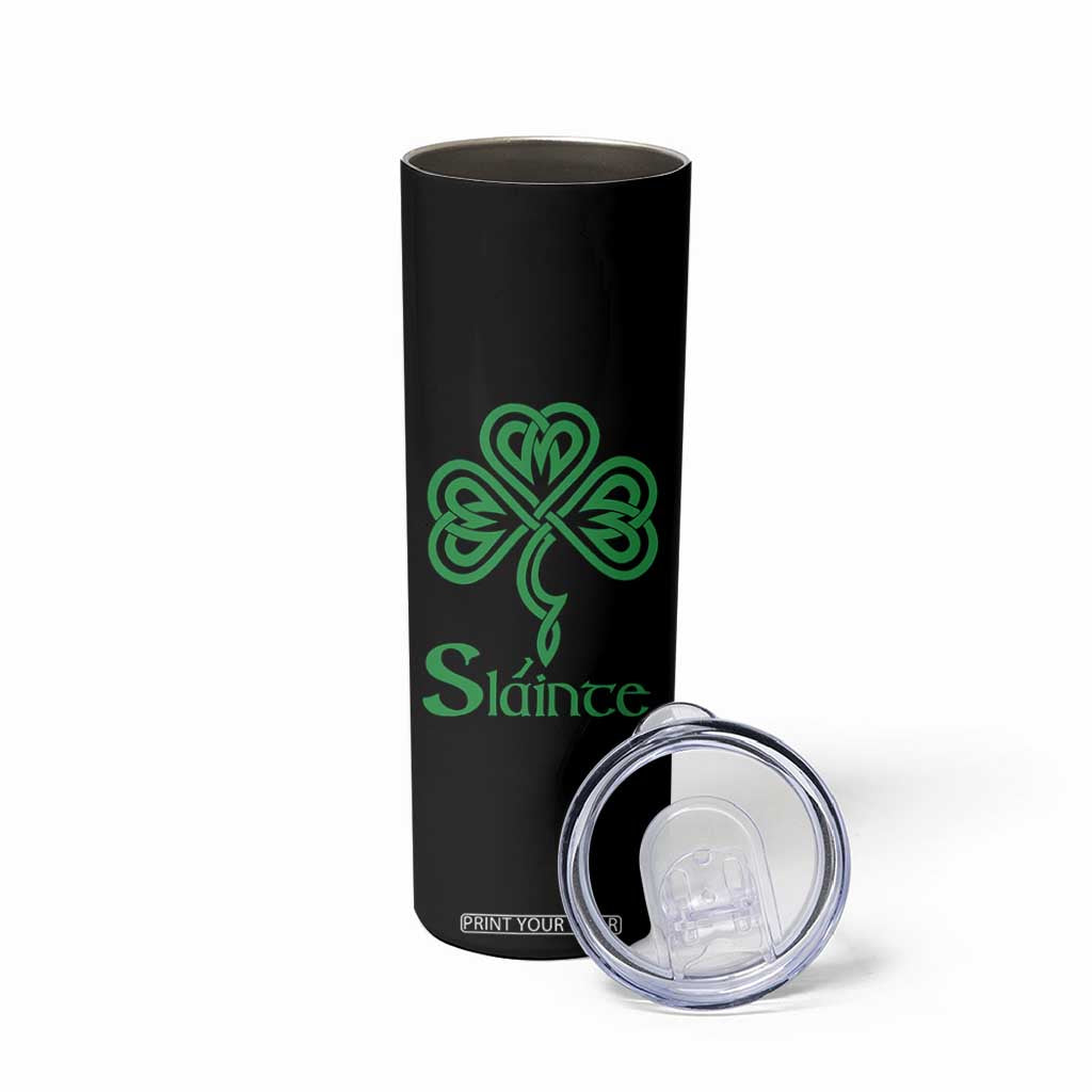 Funny Irish Beer Drinking St Patrick's Day Slainte Skinny Tumbler Celtic Shamrock TS11 Print Your Wear
