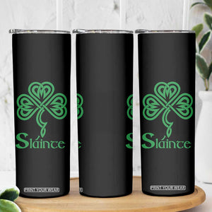 Funny Irish Beer Drinking St Patrick's Day Slainte Skinny Tumbler Celtic Shamrock TS11 Print Your Wear