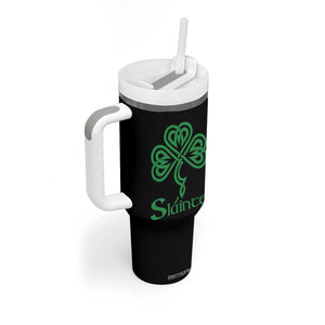 Funny Irish Beer Drinking St Patrick's Day Slainte Tumbler With Handle Celtic Shamrock TS11 Print Your Wear