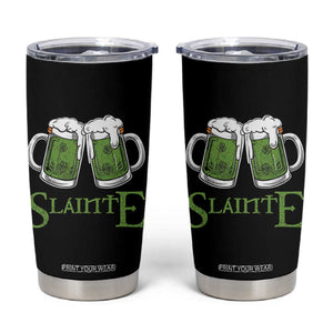 Funny Irish Beer Drinking Tumbler Cup Slainte St Patrick's Day Shamrock Beer Mugs TS11 Black Print Your Wear