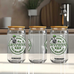 Funny Irish Prone To Shenanigans And Malarkey St Patrick's Day Glass Can Skeleton Beer Drinking TS11 Print Your Wear